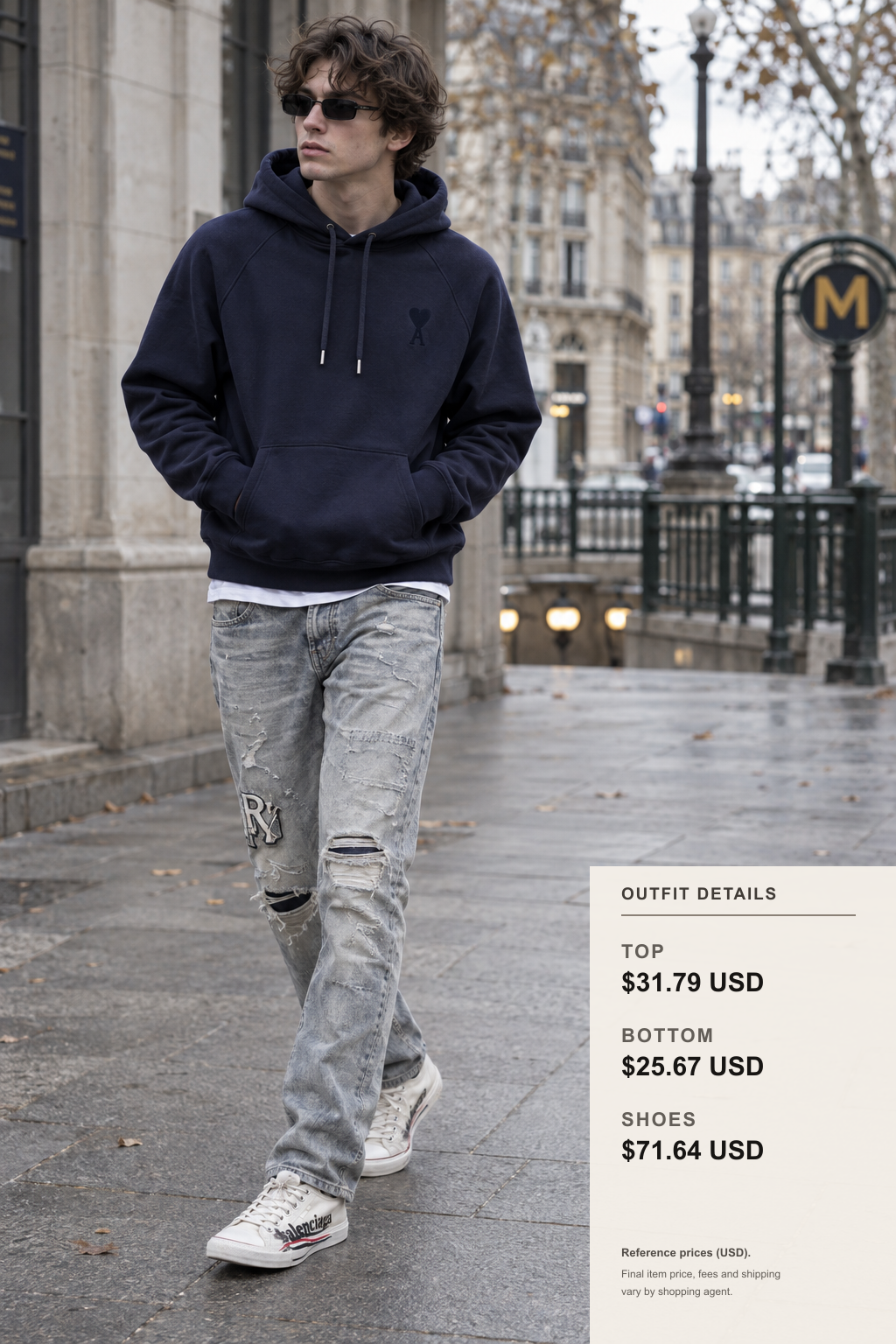 Ami Paris Hoodie Travel Layering Guide outfit 1 full-body street style for fashionreps