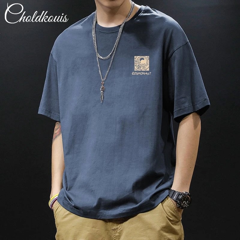 Foreign Trade Blue T-Shirt in Casual Streetwear Style Review: A 200g Cotton Crewneck, Tested