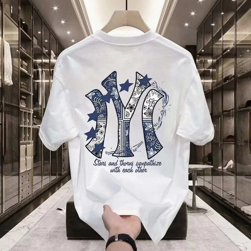 MLB Blue Printed Streetwear T-Shirt Review: Collar Recovery, Hem Finish and a Print Rub Test on a $3.73 Milk-Silk Tee